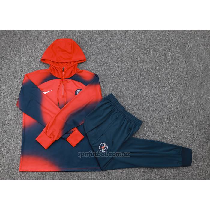Chandal de Sudadera del Paris Saint-Germain Nino 2023-2024 Rojo y Azul